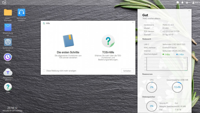 Das System des NAS ist via Browser erreichbar. (Bild: Mike Wobker)